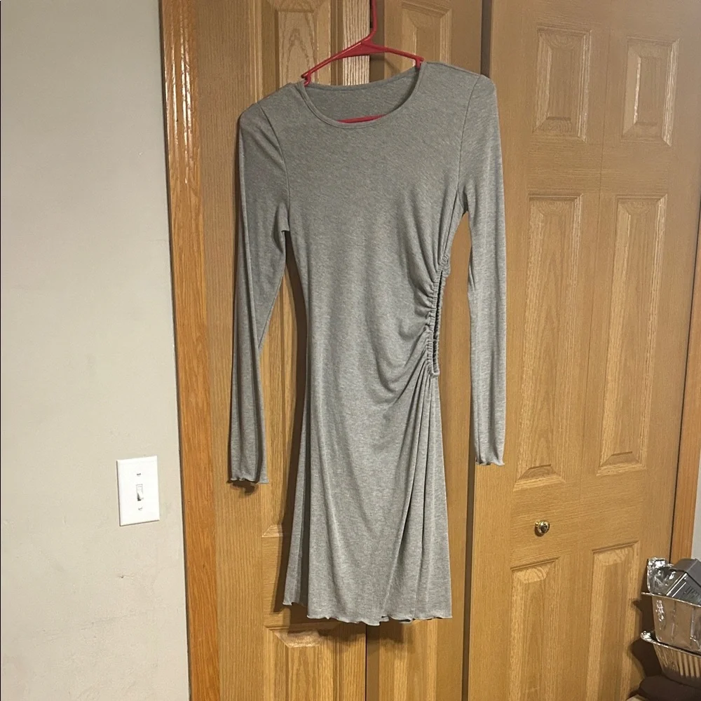 SHEIN Gray Ruched Casual Dress - Picture 3 of 6